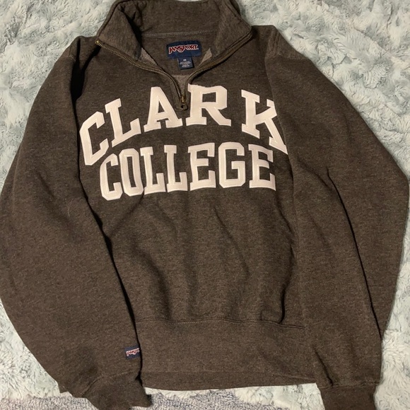 Jansport College Sweat Pullover Hoodie Made in USA Men's Size L cotton navy blue type Vintage Second Hand
